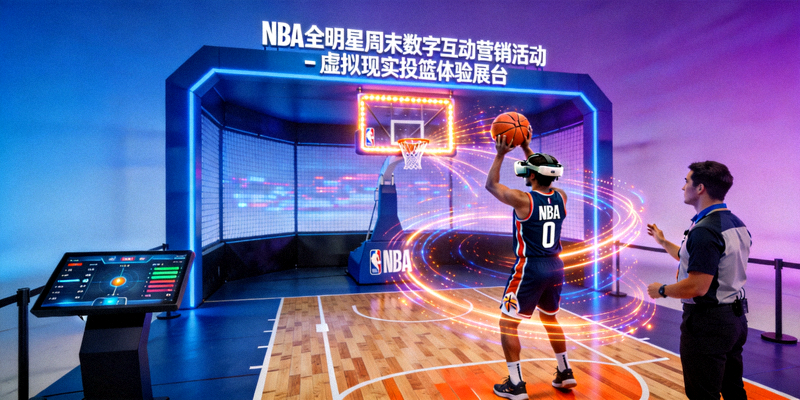 NBA全明星周末数字互动营销活动 - 虚拟现实投篮体验展台
