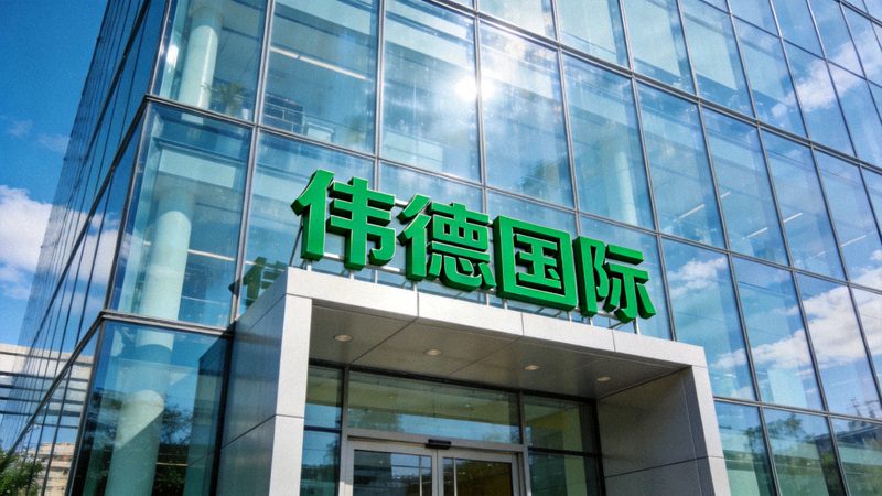 伟德国际伦敦总部大楼现代外观 - 玻璃幕墙与绿色企业标识